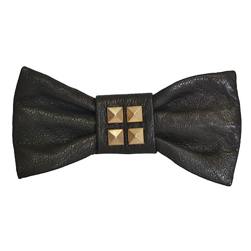 Галстук бабочка кожаная коричневая SHM-1156