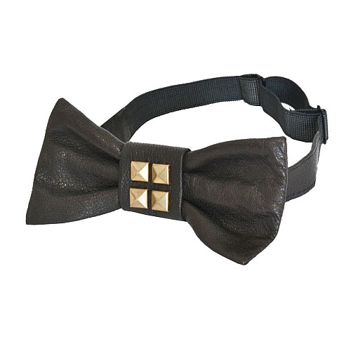 Галстук бабочка кожаная коричневая SHM-1156