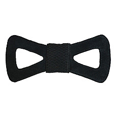 Галстук бабочка замшевая черная с вырезом SHM-1164