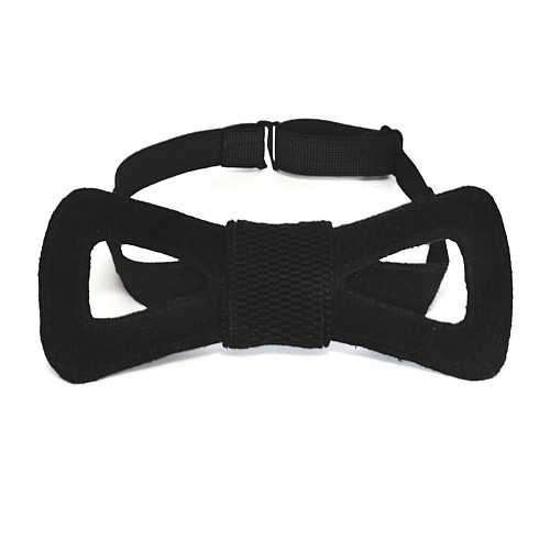 Краватка метелик замшевий чорний з вирізом SHM-1164