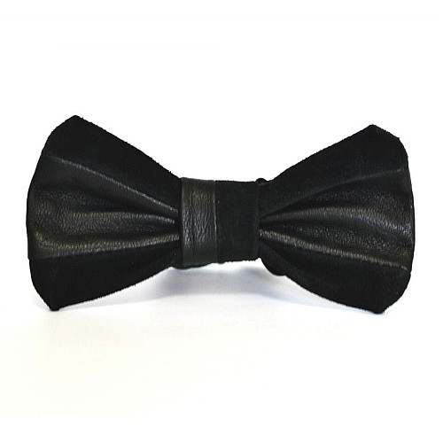 Краватка метелик напів шкіра напів замша чорний SHM-1165