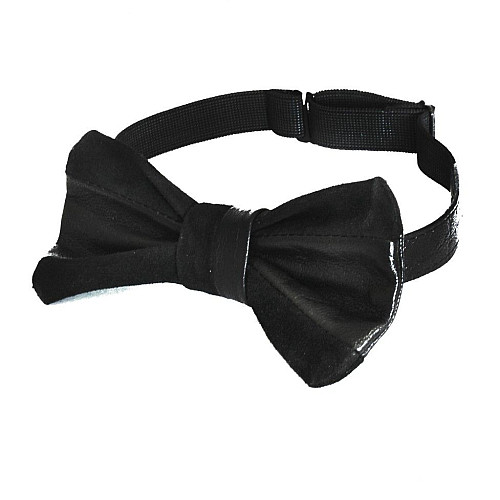Краватка метелик напів шкіра напів замша чорний SHM-1165