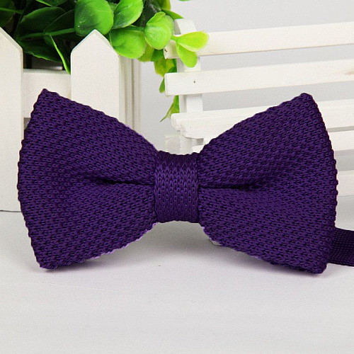 Галстук бабочка вязаная фиолетовая TK-22-12