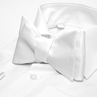 Краватка метелик самовяз білий однотонний GB-33-20