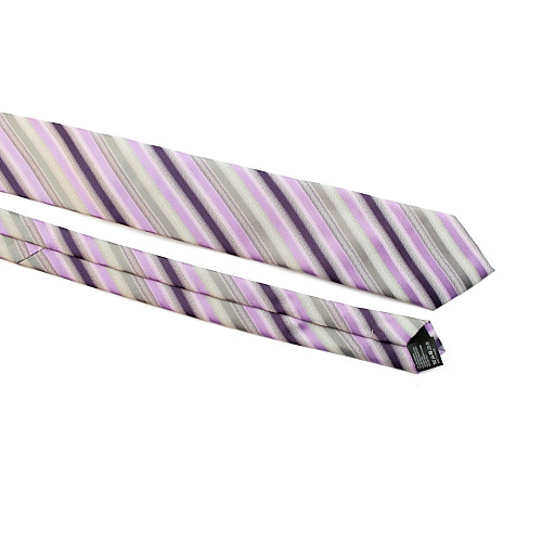 Краватка C&A чоловіча сіро-фіолетова в смужку CA-4045