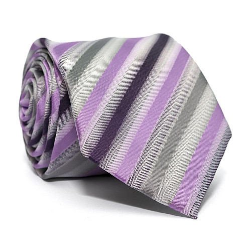 Краватка C&A чоловіча сіро-фіолетова в смужку CA-4045