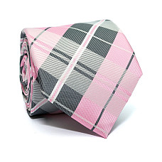 Галстук C&A мужской серо-розовый в клетку CA-4068