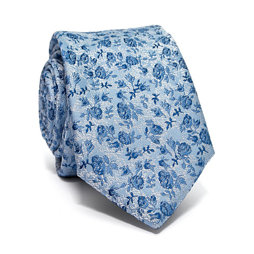 Галстук C&A голубой с цветами CA-4071