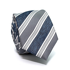 Галстук C&A мужской серо-синий в полоску CA-4082