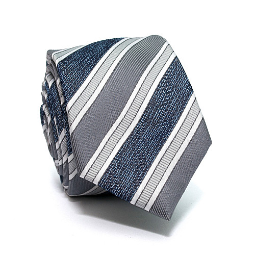 Галстук C&A мужской серо-синий в полоску CA-4082