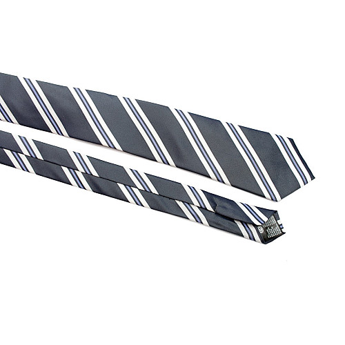 Краватка C&A чоловіча сіра з синім відтінком в смужку CA-4086