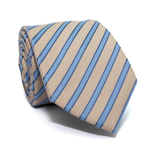 Краватка C&A чоловіча бежева в блакитну смужку CA-4095