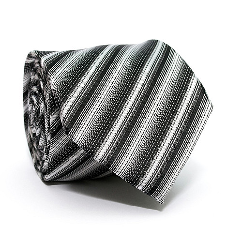 Галстук C&A мужской черно-белый в полоску CA-4111