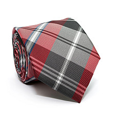 Галстук C&A мужской серо-красный в клетку CA-4114
