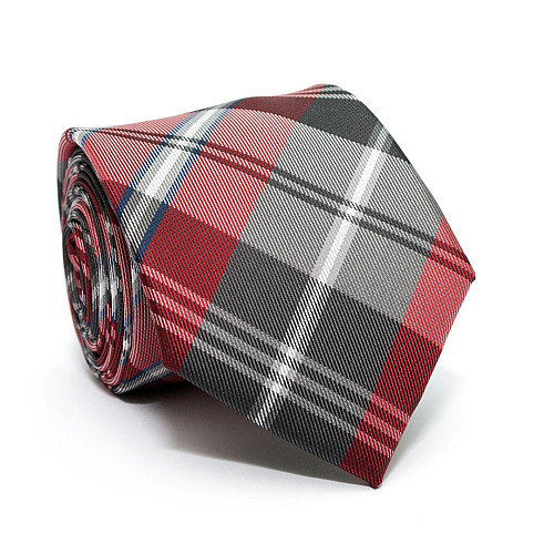 Галстук C&A мужской серо-красный в клетку CA-4114