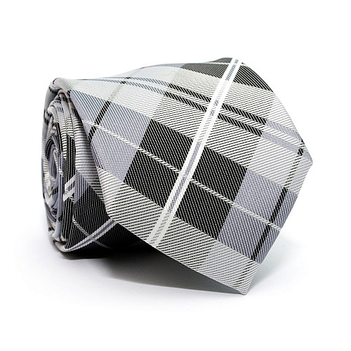 Галстук C&A светло-серый в клетку CA-4119