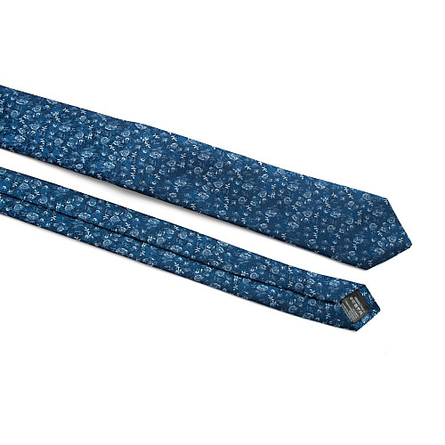 Галстук C&A синий с цветами CA-4121