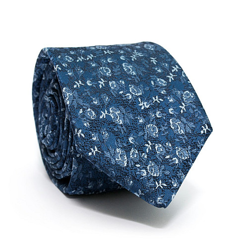 Галстук C&A синий с цветами CA-4121