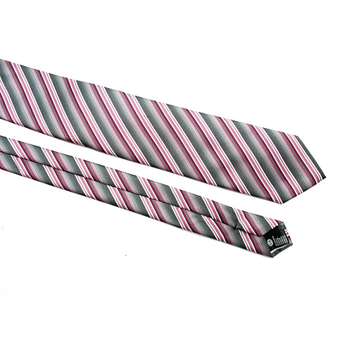 Краватка C&A чоловіча в сіро-рожеву смужку CA-4143