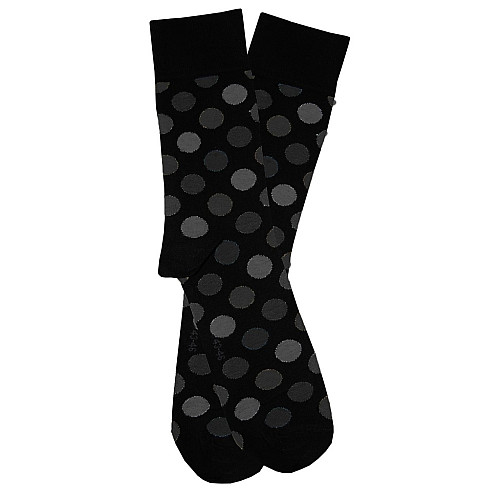 Шкарпетки жіночі чорні в сірий горошок Art 325