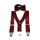 Детский набор бордовый однотонный Gofin подтяжки и бабочка ABD-14001