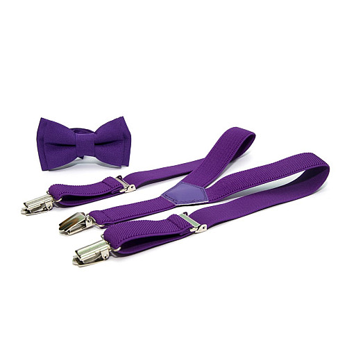 Дитячий набір фіолетовий однотонний Gofin підтяжки та метелик ABD-14003