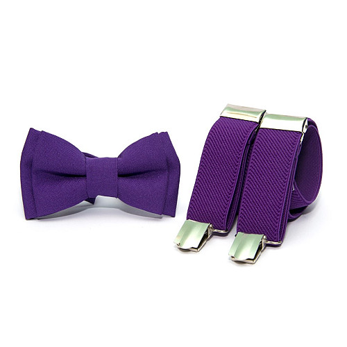 Дитячий набір фіолетовий однотонний Gofin підтяжки та метелик ABD-14003