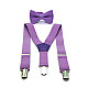 Детский набор сереневый однотонный Gofin подтяжки и бабочка ABD-14004