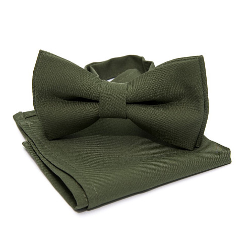 Набір 2 в 1 метелик Gofin з хустинкою кольору хакі ABN-12000
