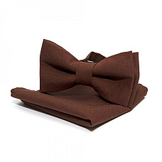 Набор 2 в 1 бабочка Gofin с платком темно-коричневого цвета ABN-12045