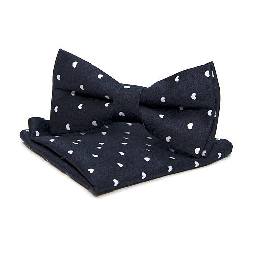 Набір 2 в 1 метелик з хустинкою Gofin синій з сердечками ABN-7244