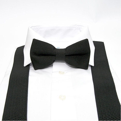 Набор черный однотонный Gofin подтяжки и бабочка ABP-12001