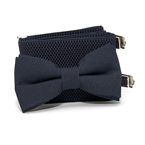 Набір темно-синій однотонний Gofin підтяжки та метелик ABP-12004