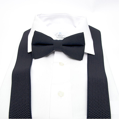 Набір темно-синій однотонний Gofin підтяжки та метелик ABP-12004