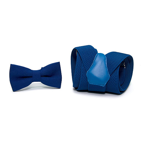 Набор синий электрик однотонный Gofin подтяжки и бабочка ABP-12005