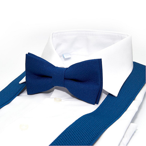 Набор синий электрик однотонный Gofin подтяжки и бабочка ABP-12005