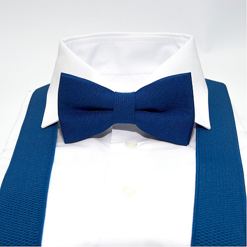 Набор синий электрик однотонный Gofin подтяжки и бабочка ABP-12005