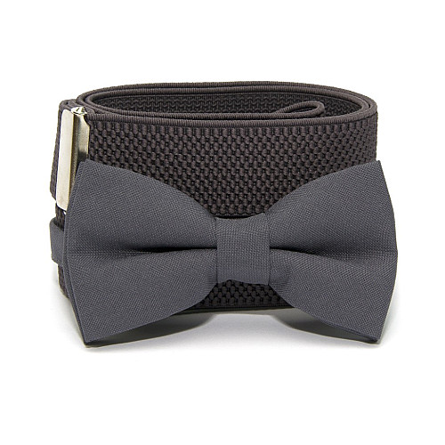 Набор Gofin темно-серый однотонный подтяжки и бабочка ABP-12008