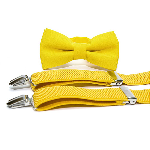 Набор Gofin желтые однотонный подтяжки и бабочка ABP-12010