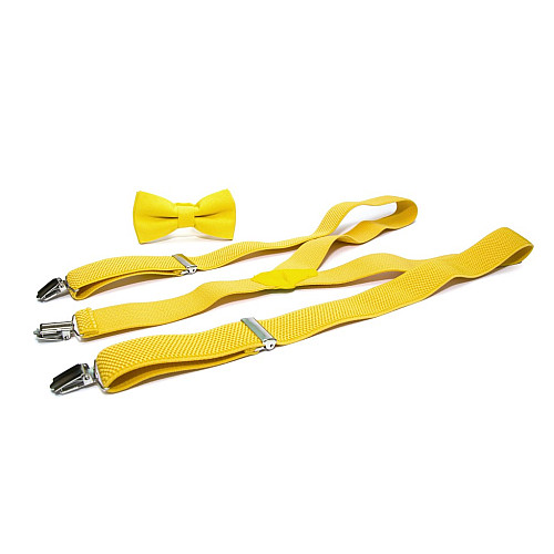 Набор Gofin желтые однотонный подтяжки и бабочка ABP-12010