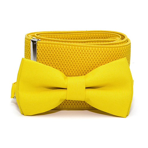 Набор Gofin желтые однотонный подтяжки и бабочка ABP-12010