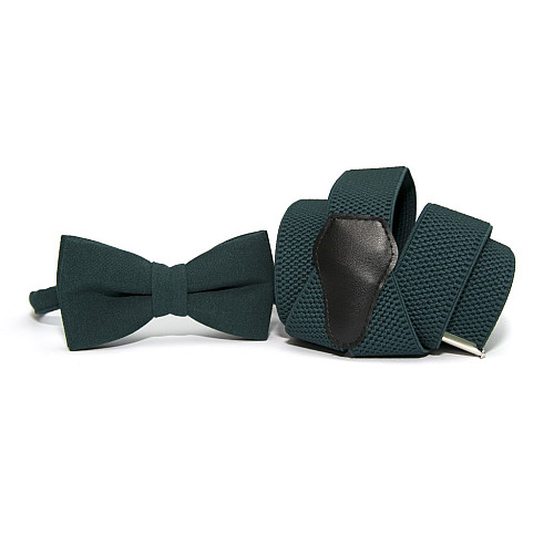 Набір Gofin смарагдові підтяжки та метелик ABP-12011