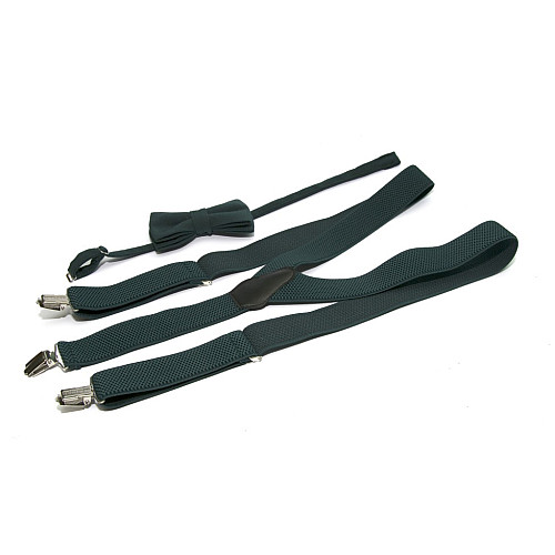 Набір Gofin смарагдові підтяжки та метелик ABP-12011