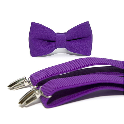 Фиолетовый набор Gofin подтяжки и бабочка ABP-12012