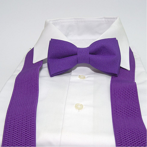 Фиолетовый набор Gofin подтяжки и бабочка ABP-12012