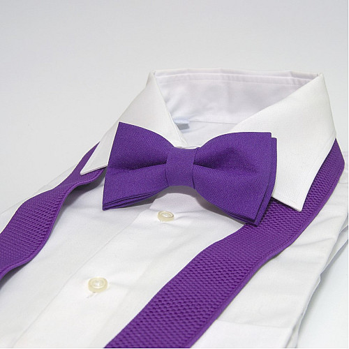 Фиолетовый набор Gofin подтяжки и бабочка ABP-12012