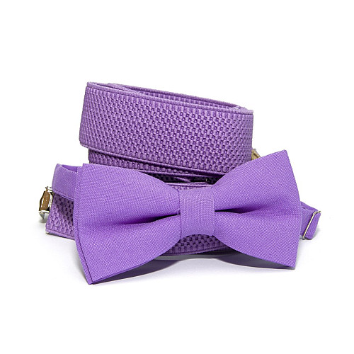 Сиреневый набор Gofin подтяжки и бабочка ABP-12013