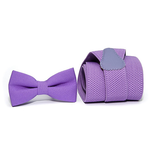 Сиреневый набор Gofin подтяжки и бабочка ABP-12013