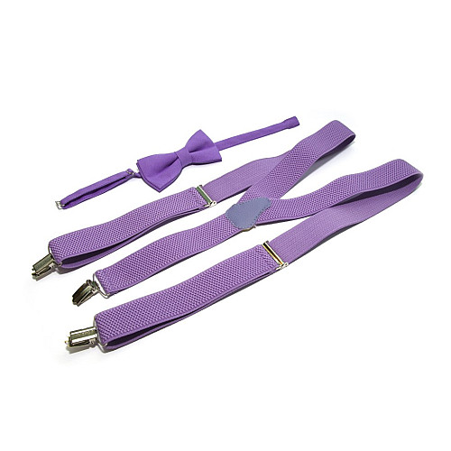 Сиреневый набор Gofin подтяжки и бабочка ABP-12013