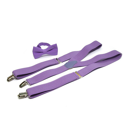 Сиреневый набор Gofin подтяжки и бабочка ABP-12013